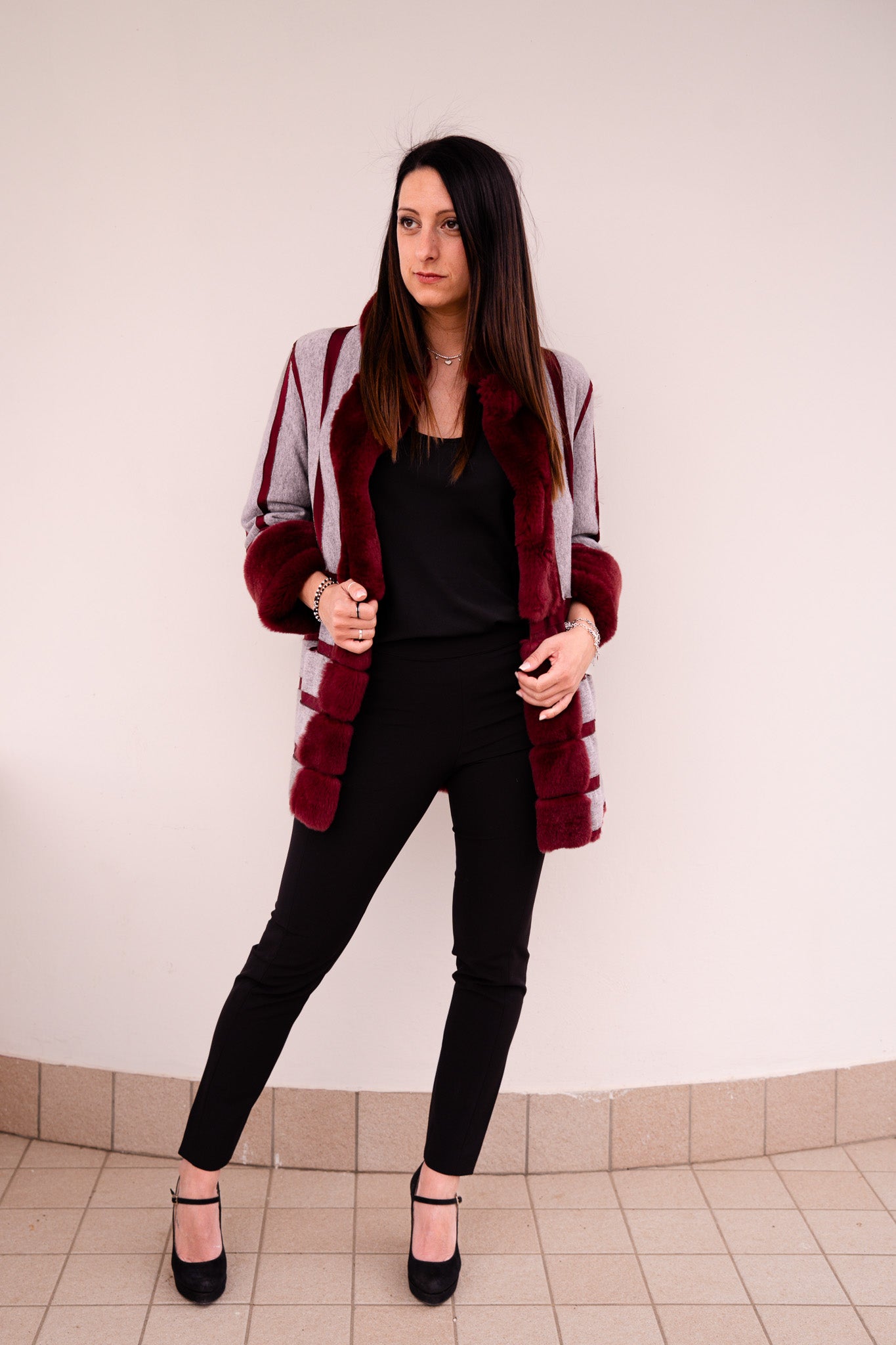 Pelliccia di Rex Bordeaux Reversibile