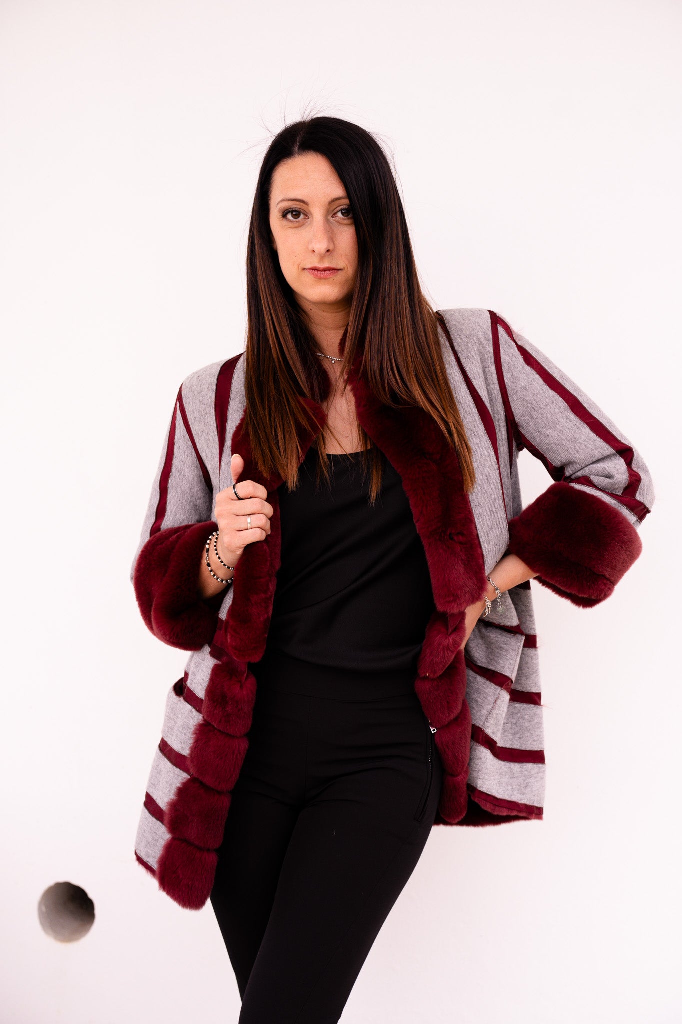 Pelliccia di Rex Bordeaux Reversibile