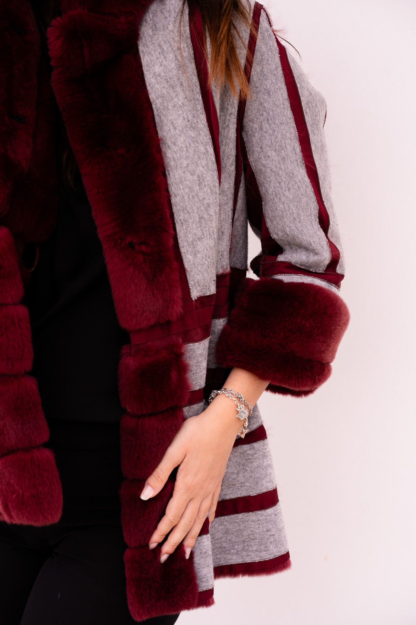 Pelliccia di Rex Bordeaux Reversibile