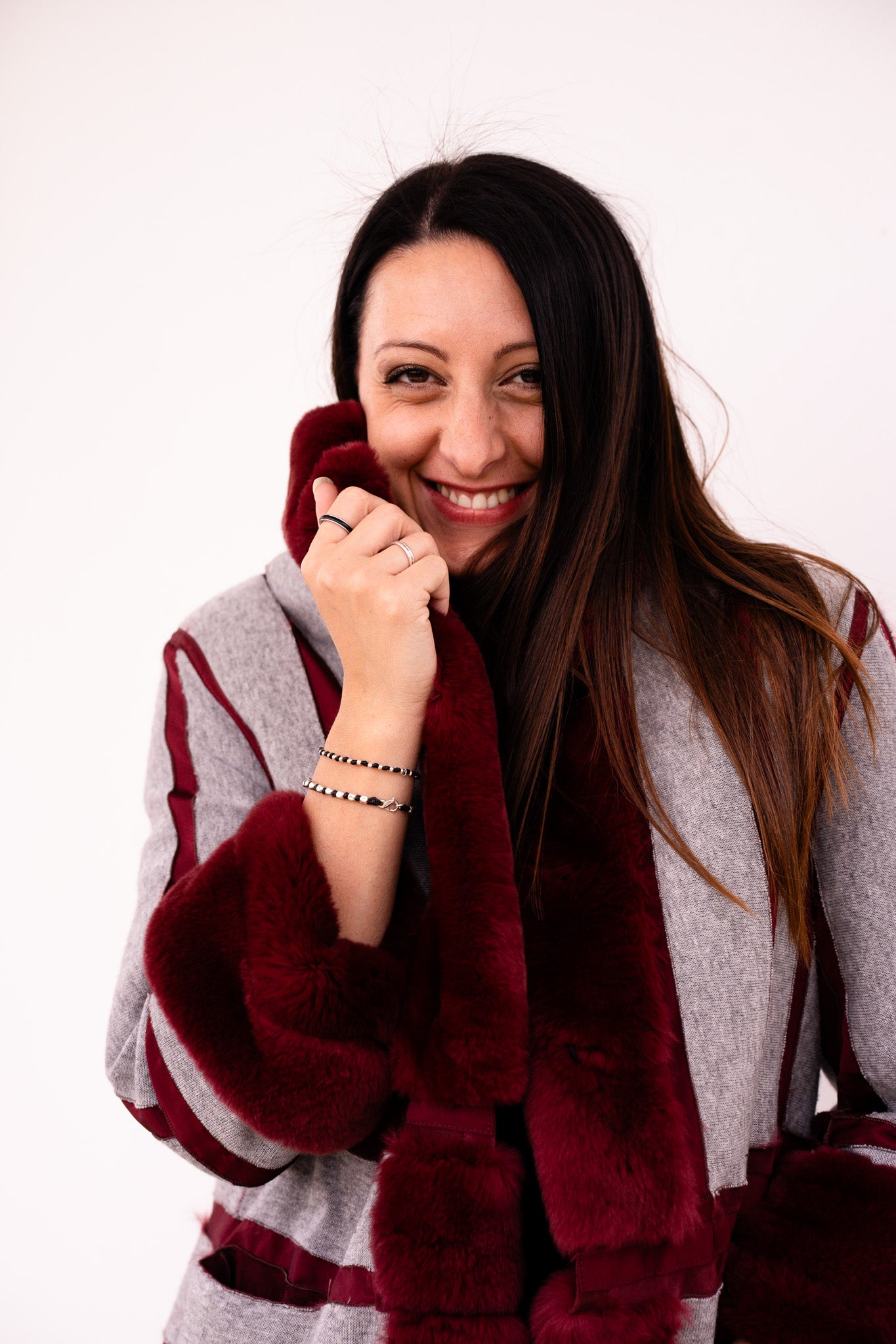Pelliccia di Rex Bordeaux Reversibile