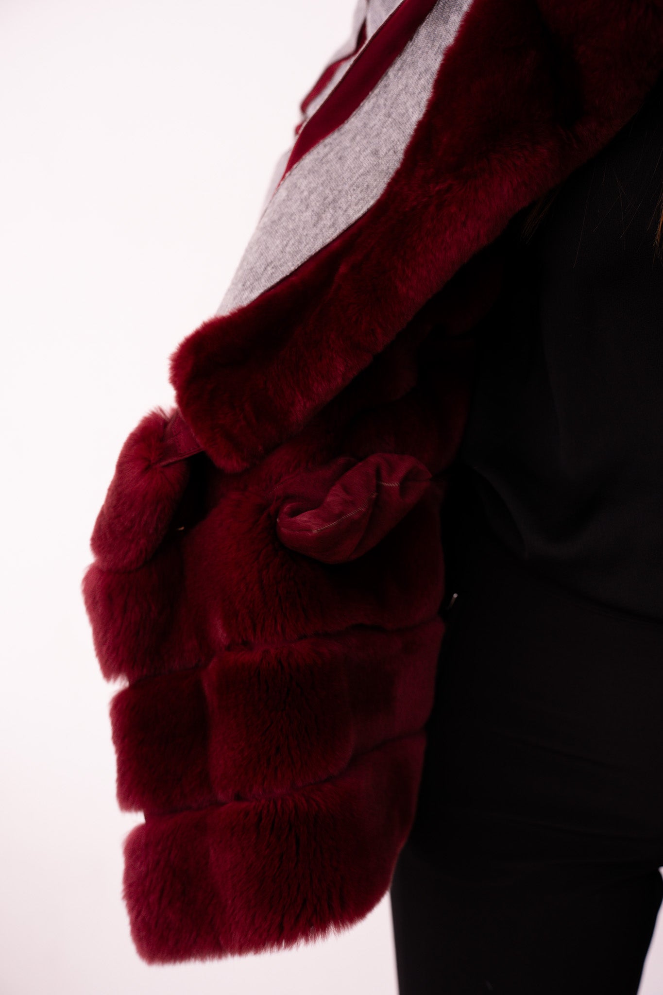 Pelliccia di Rex Bordeaux Reversibile