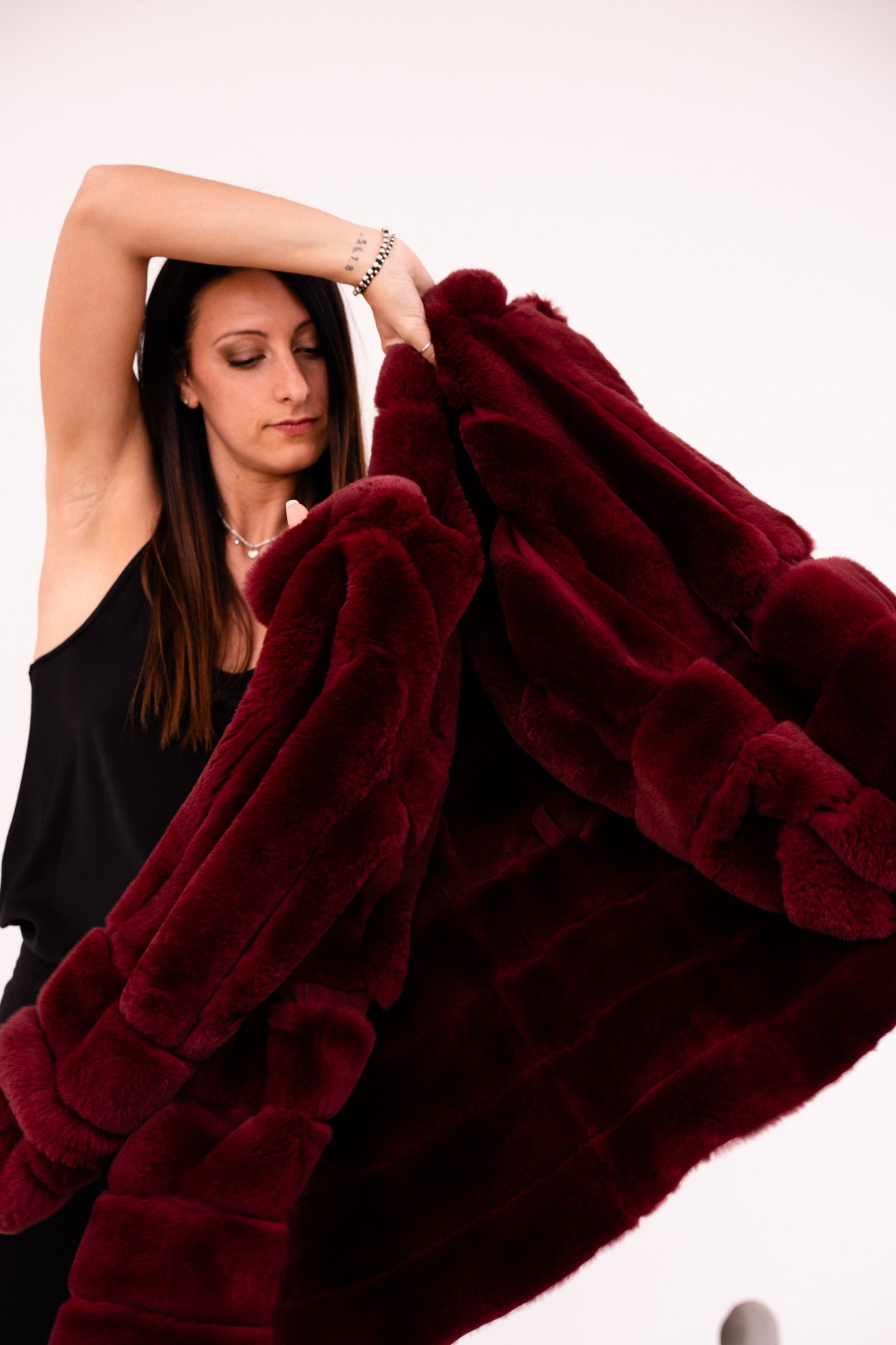 Pelliccia di Rex Bordeaux Reversibile