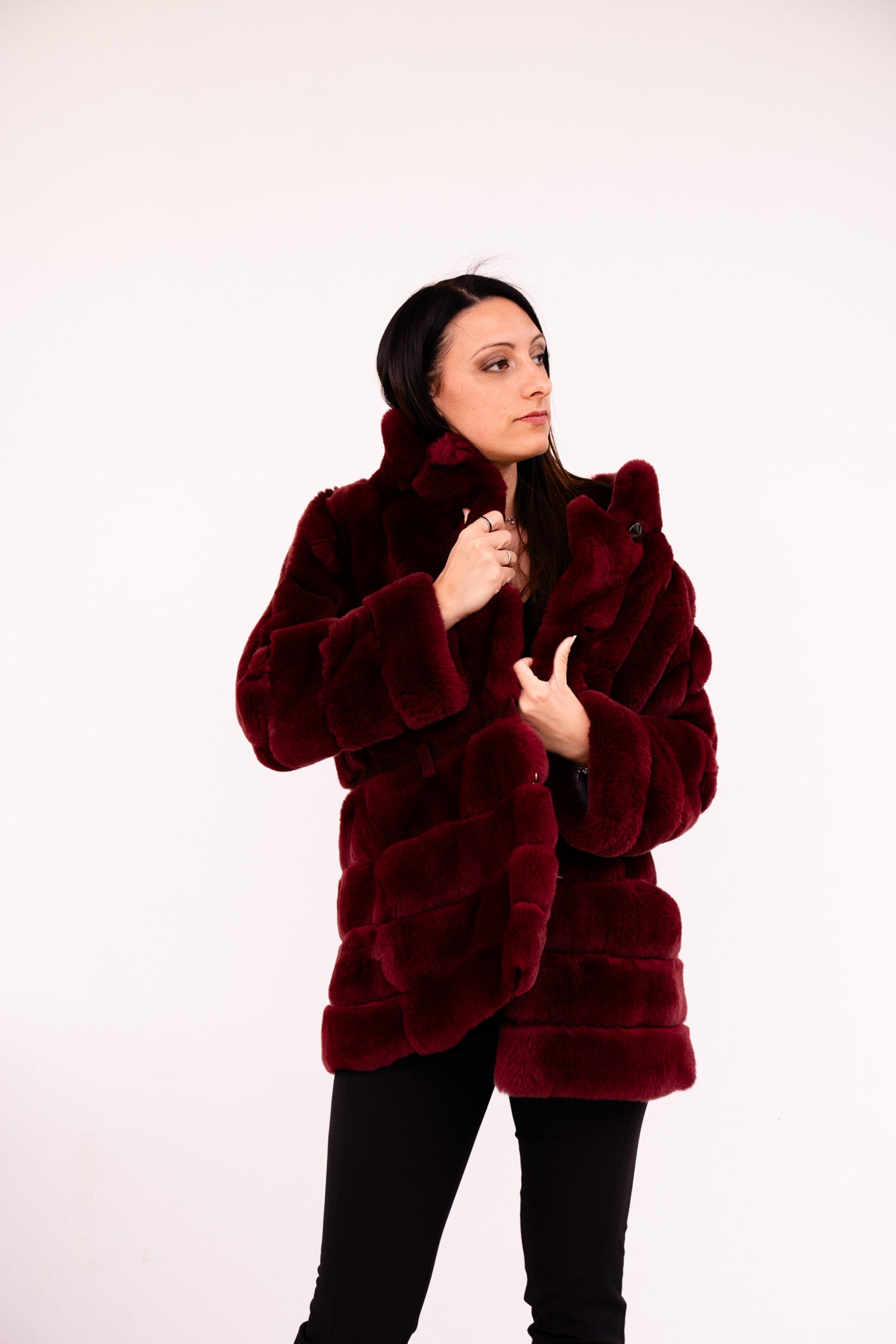 Pelliccia di Rex Bordeaux Reversibile