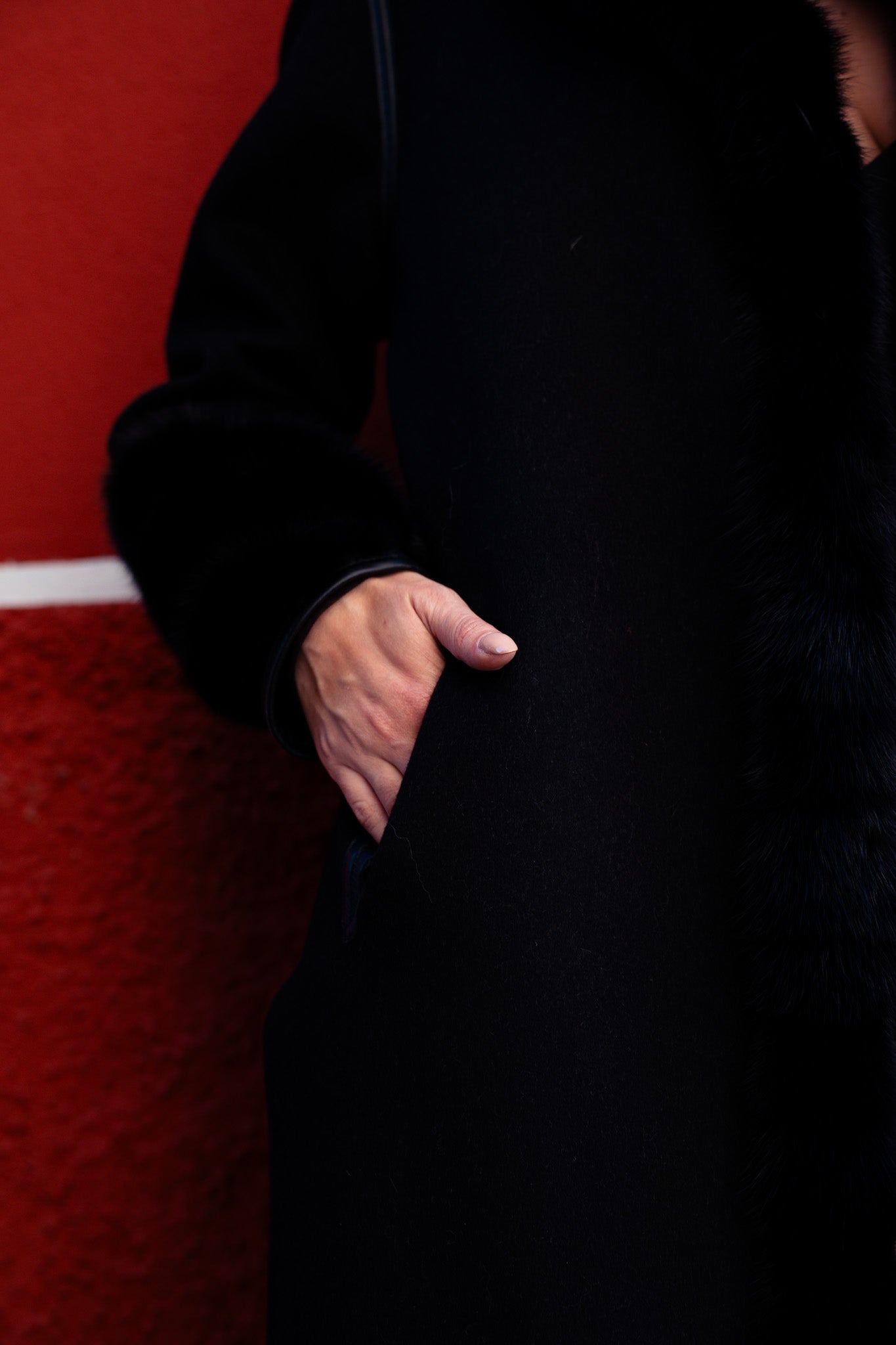Cappotto Reversibile in Tessuto Ing. Loro Piana con Dettagli in Zibellino