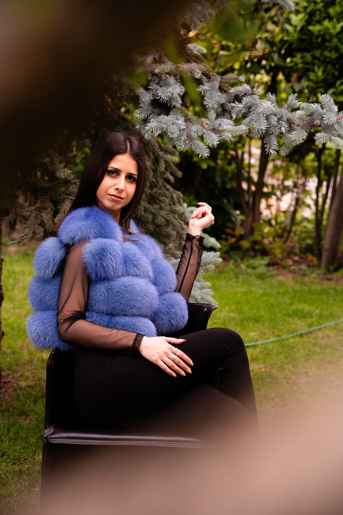 Gilet corto volpe azzurra - Pellicceria Stephanie