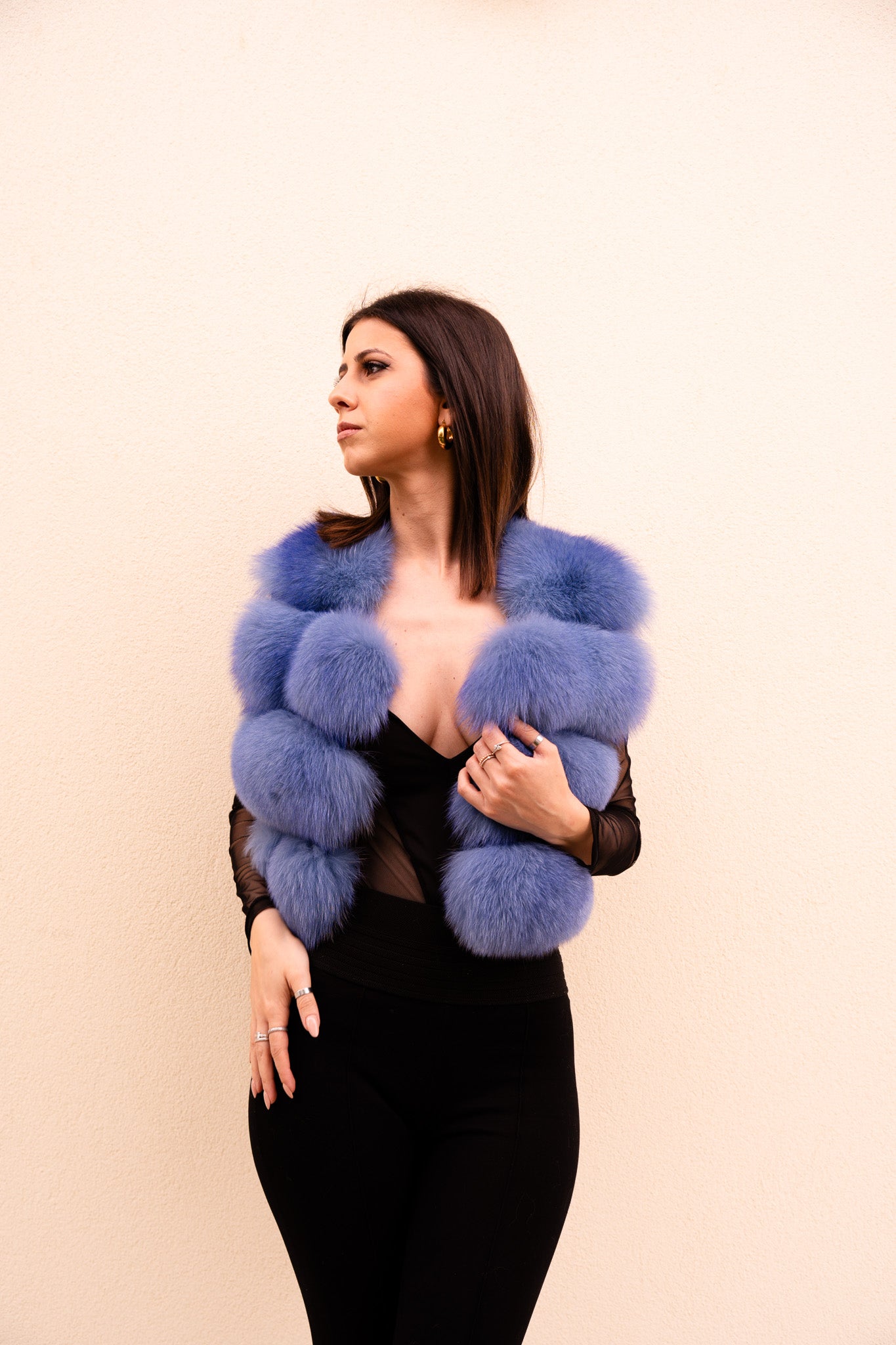 Gilet corto volpe azzurra - Pellicceria Stephanie