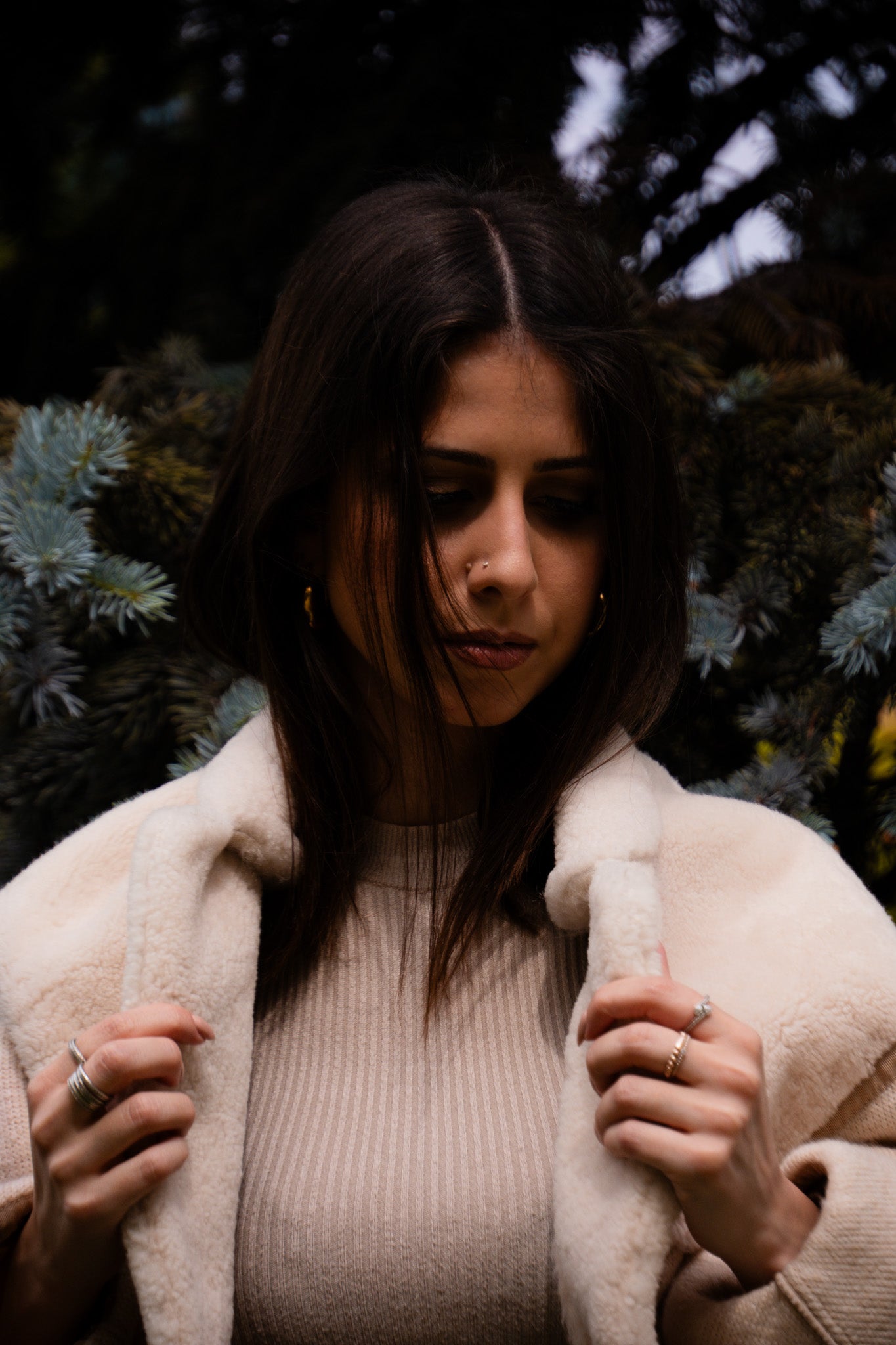 Giacchino Corto Reversibile in Lana Vergine e Alpaca con Pelle e Montone | Oversize