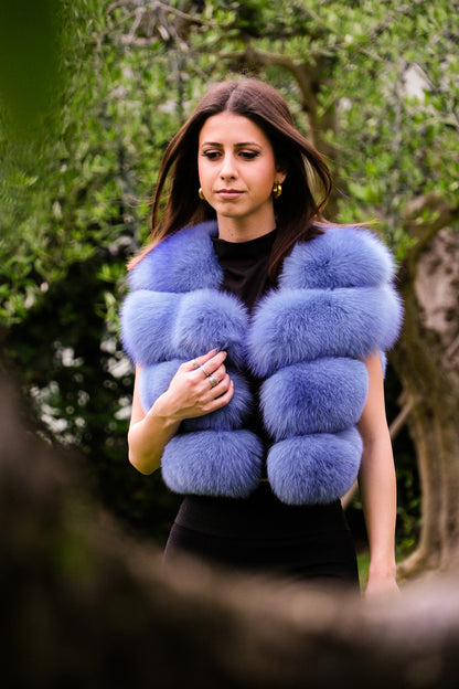 Gilet corto volpe azzurra